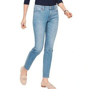 Talbots Flawless Five-Pocket Slim Ankle Jeans Womens 12P Light Wash Stretch Deni